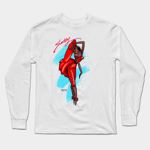 Sassy Lady Long Sleeve T-Shirt by MetroInk